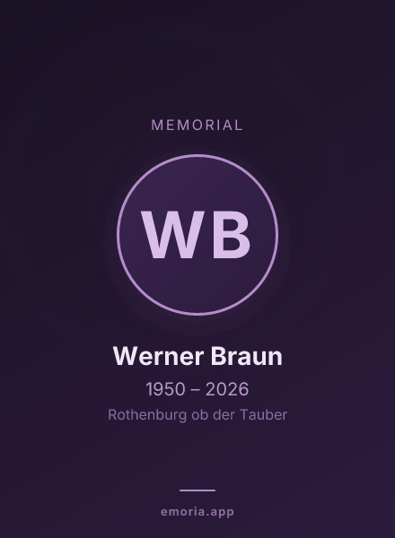 Memorial portrait of Werner Braun