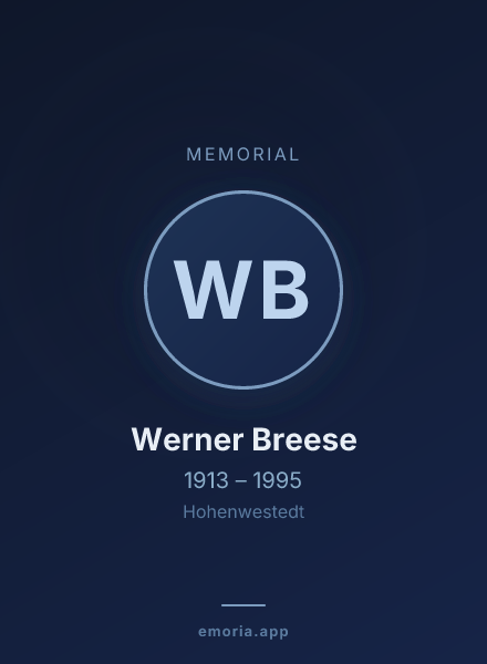 Memorial portrait of Werner Breese