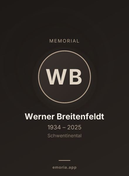 Memorial portrait of Werner Breitenfeldt
