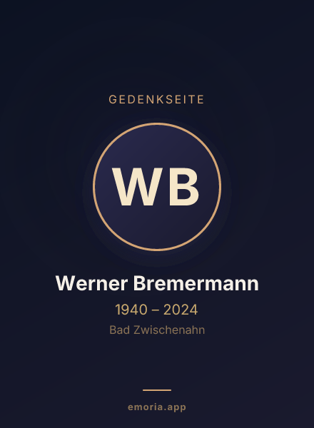 Gedenkportrait von Werner Bremermann