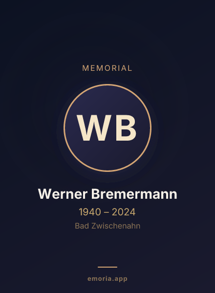 Memorial portrait of Werner Bremermann
