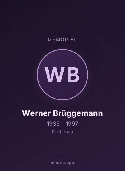 Memorial portrait of Werner Brüggemann