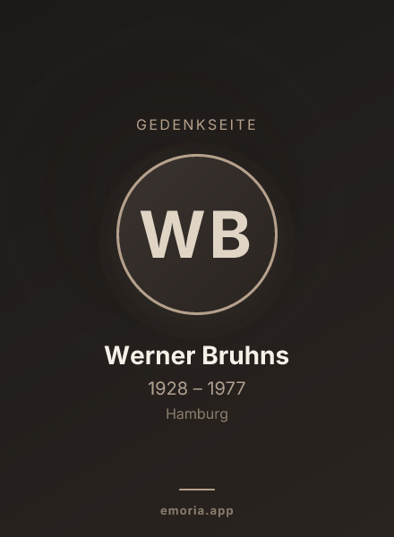 Gedenkportrait von Werner Bruhns