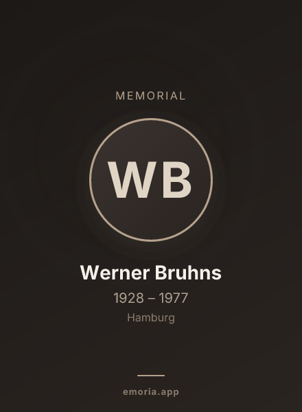 Memorial portrait of Werner Bruhns