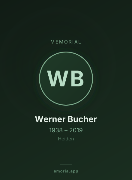 Memorial portrait of Werner Bucher