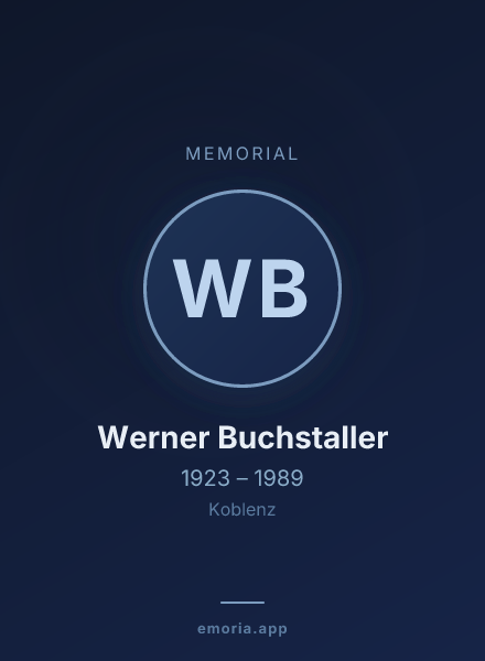 Memorial portrait of Werner Buchstaller