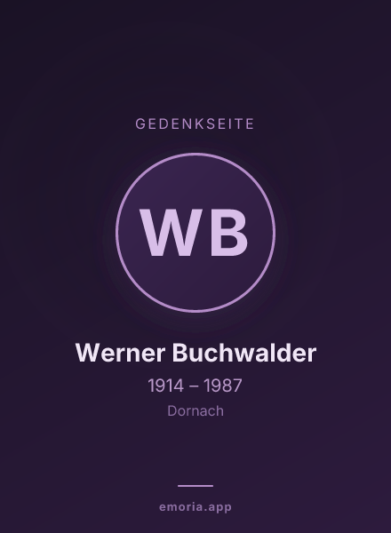 Gedenkportrait von Werner Buchwalder