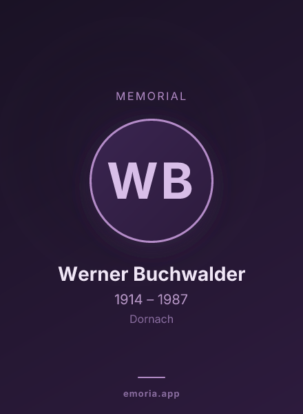 Memorial portrait of Werner Buchwalder