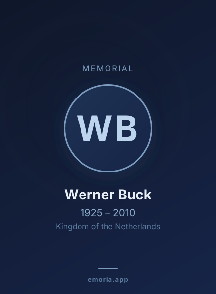 Memorial portrait of Werner Buck