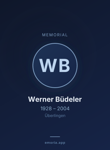 Memorial portrait of Werner Büdeler