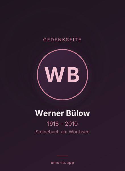 Gedenkportrait von Werner Bülow