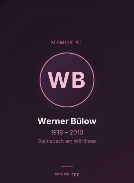 Memorial portrait of Werner Bülow
