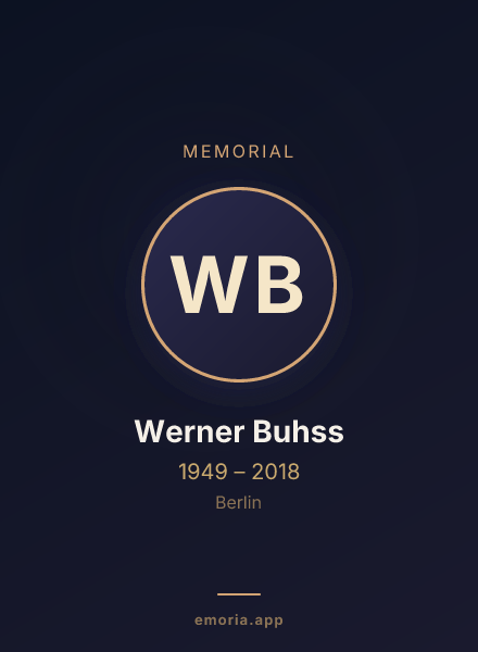 Memorial portrait of Werner Buhss