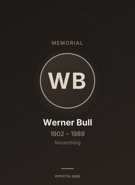 Memorial portrait of Werner Bull