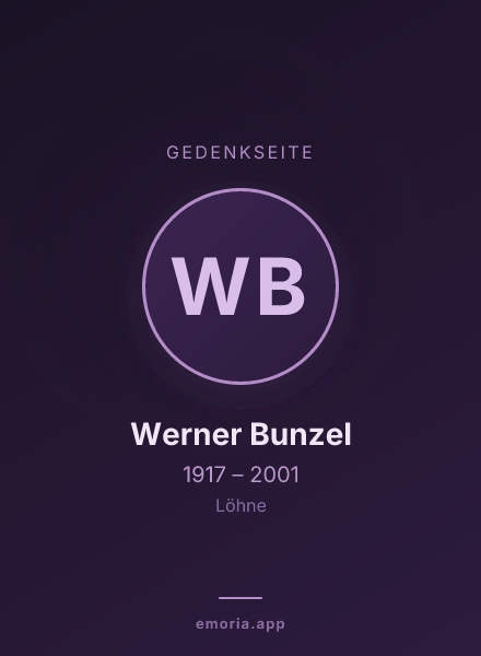 Gedenkportrait von Werner Bunzel