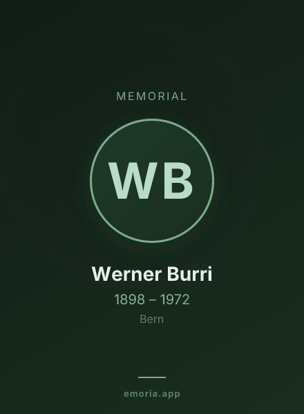 Memorial portrait of Werner Burri
