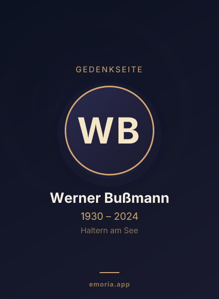 Gedenkportrait von Werner Bußmann