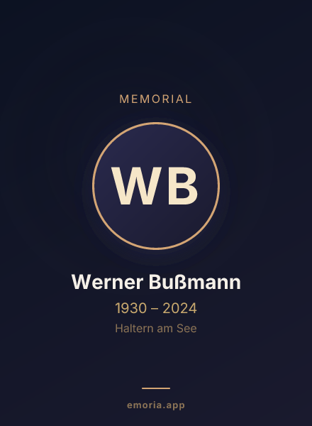Memorial portrait of Werner Bußmann