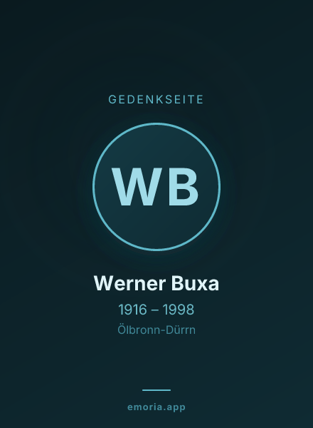 Gedenkportrait von Werner Buxa