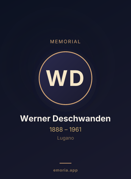 Memorial portrait of Werner Deschwanden