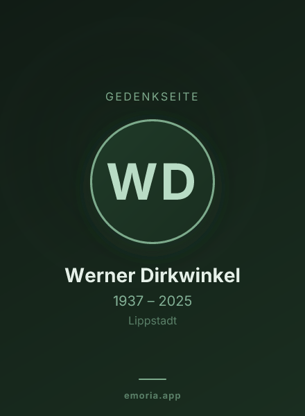 Gedenkportrait von Werner Dirkwinkel