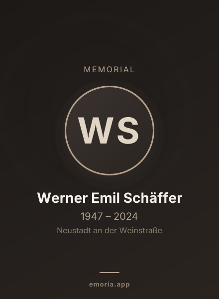 Memorial portrait of Werner Emil Schäffer
