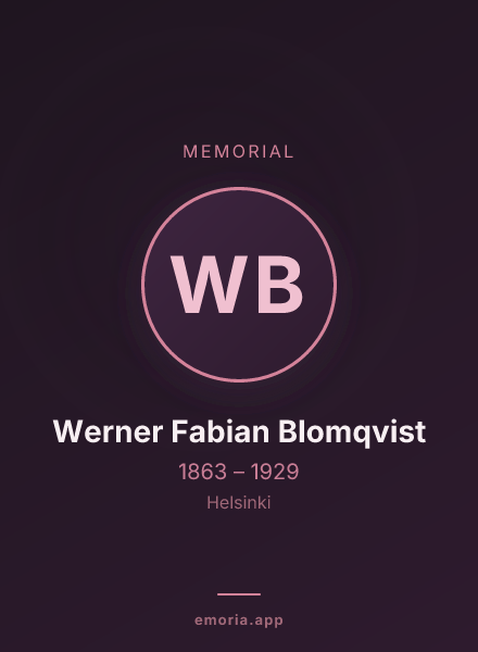 Memorial portrait of Werner Fabian Blomqvist