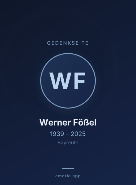 Gedenkportrait von Werner Fößel