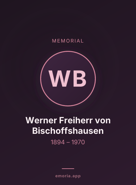 Memorial portrait of Werner Freiherr von Bischoffshausen