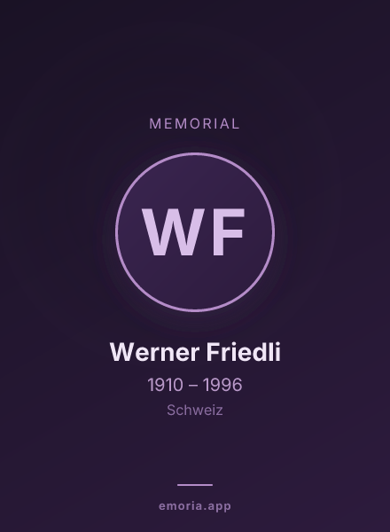 Memorial portrait of Werner Friedli