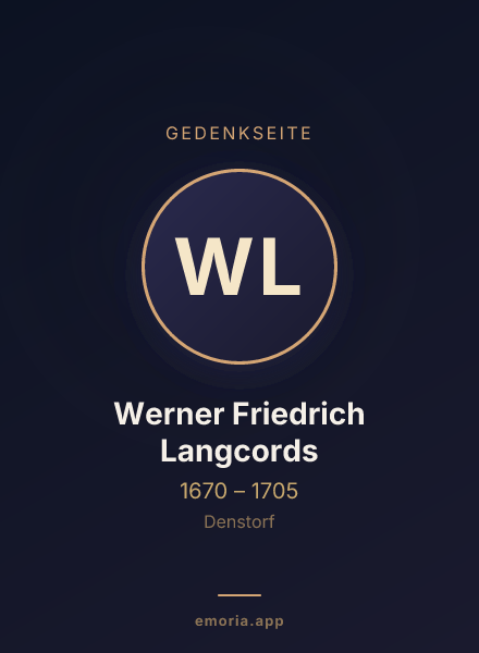 Gedenkportrait von Werner Friedrich Langcords
