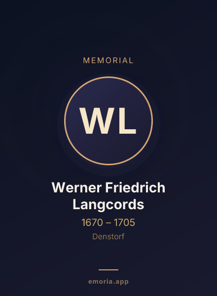 Memorial portrait of Werner Friedrich Langcords