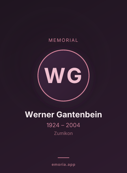 Memorial portrait of Werner Gantenbein