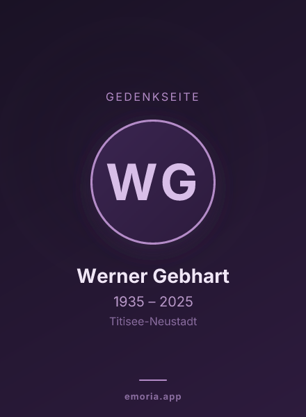 Gedenkportrait von Werner Gebhart