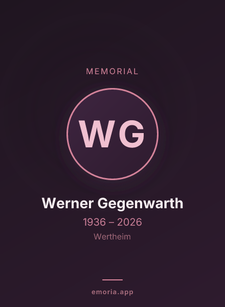 Memorial portrait of Werner Gegenwarth