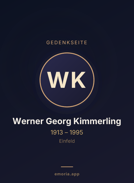 Gedenkportrait von Werner Georg Kimmerling