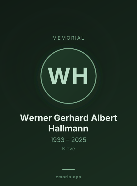 Memorial portrait of Werner Gerhard Albert Hallmann