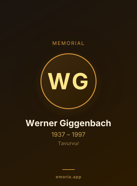 Memorial portrait of Werner Giggenbach