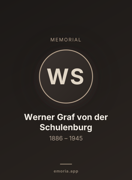 Memorial portrait of Werner Graf von der Schulenburg