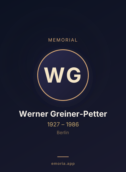 Memorial portrait of Werner Greiner-Petter