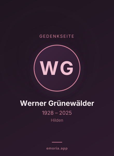 Gedenkportrait von Werner Grünewälder