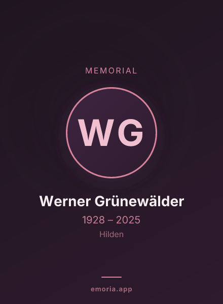 Memorial portrait of Werner Grünewälder