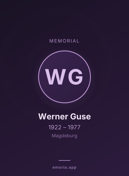 Memorial portrait of Werner Guse