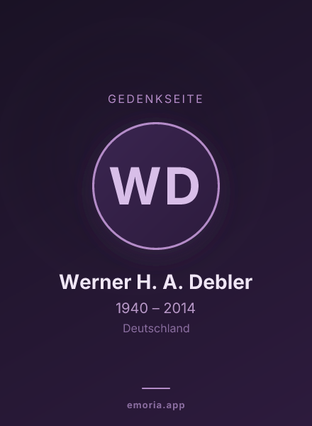 Gedenkportrait von Werner H. A. Debler