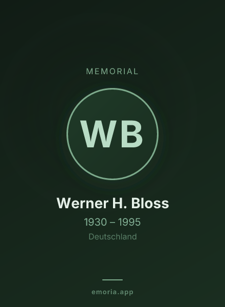 Memorial portrait of Werner H. Bloss