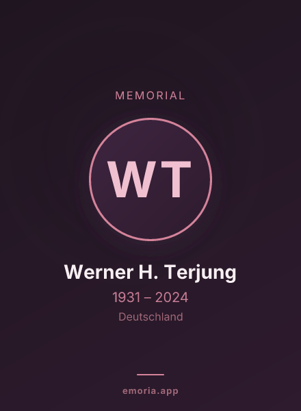Memorial portrait of Werner H. Terjung
