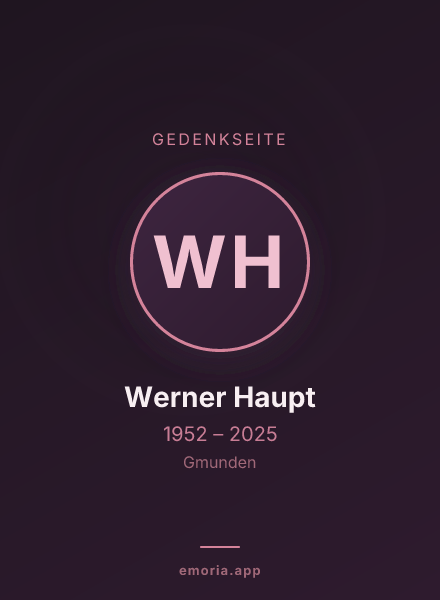 Gedenkportrait von Werner Haupt