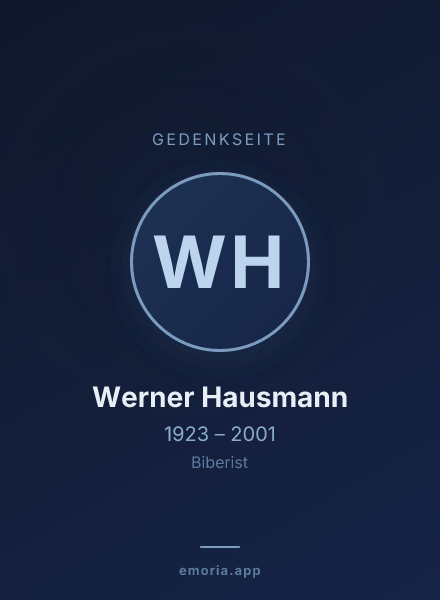Gedenkportrait von Werner Hausmann