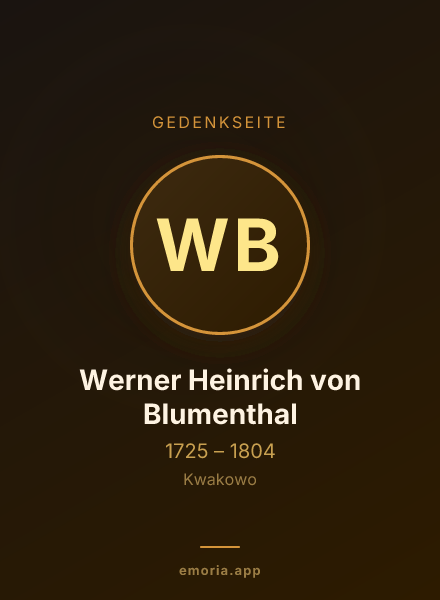 Gedenkportrait von Werner Heinrich von Blumenthal
