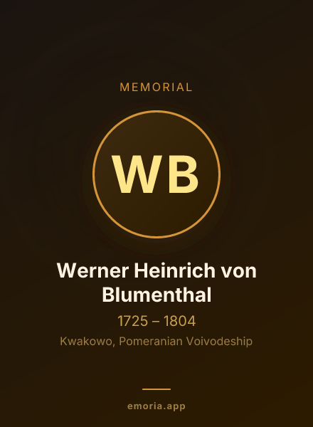 Memorial portrait of Werner Heinrich von Blumenthal